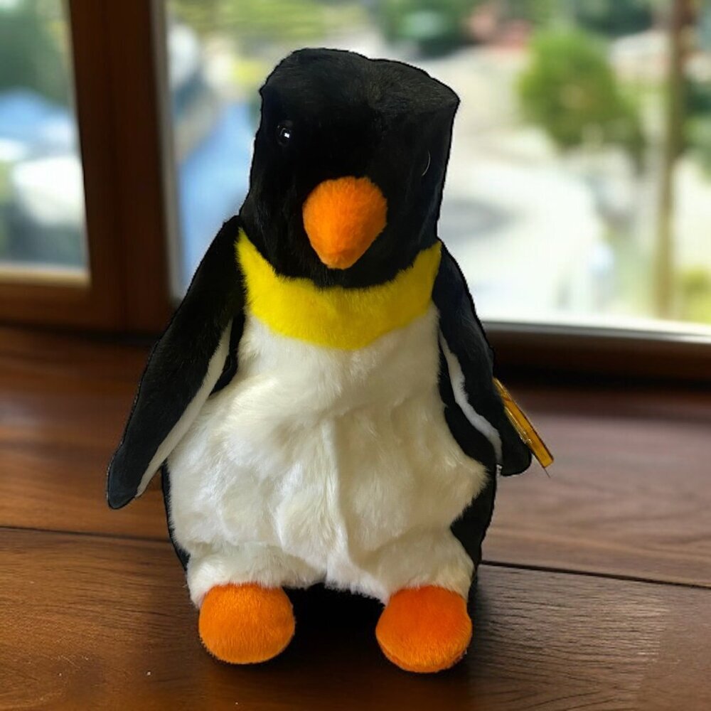 New with Tag Ty Beanie Buddy Waddle Penguin Plush Toy 1998 10” Tall Collectible